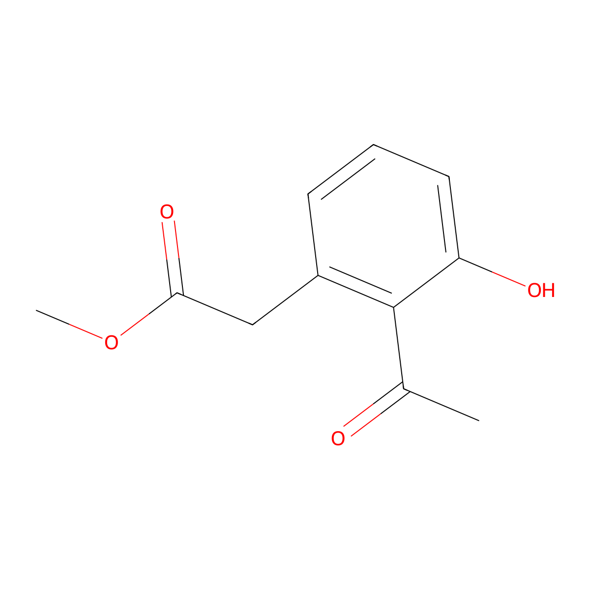 Methyl 2-(2-acetyl-3-hydroxyphenyl)acetate molecular structure, CAS 51281-81-3