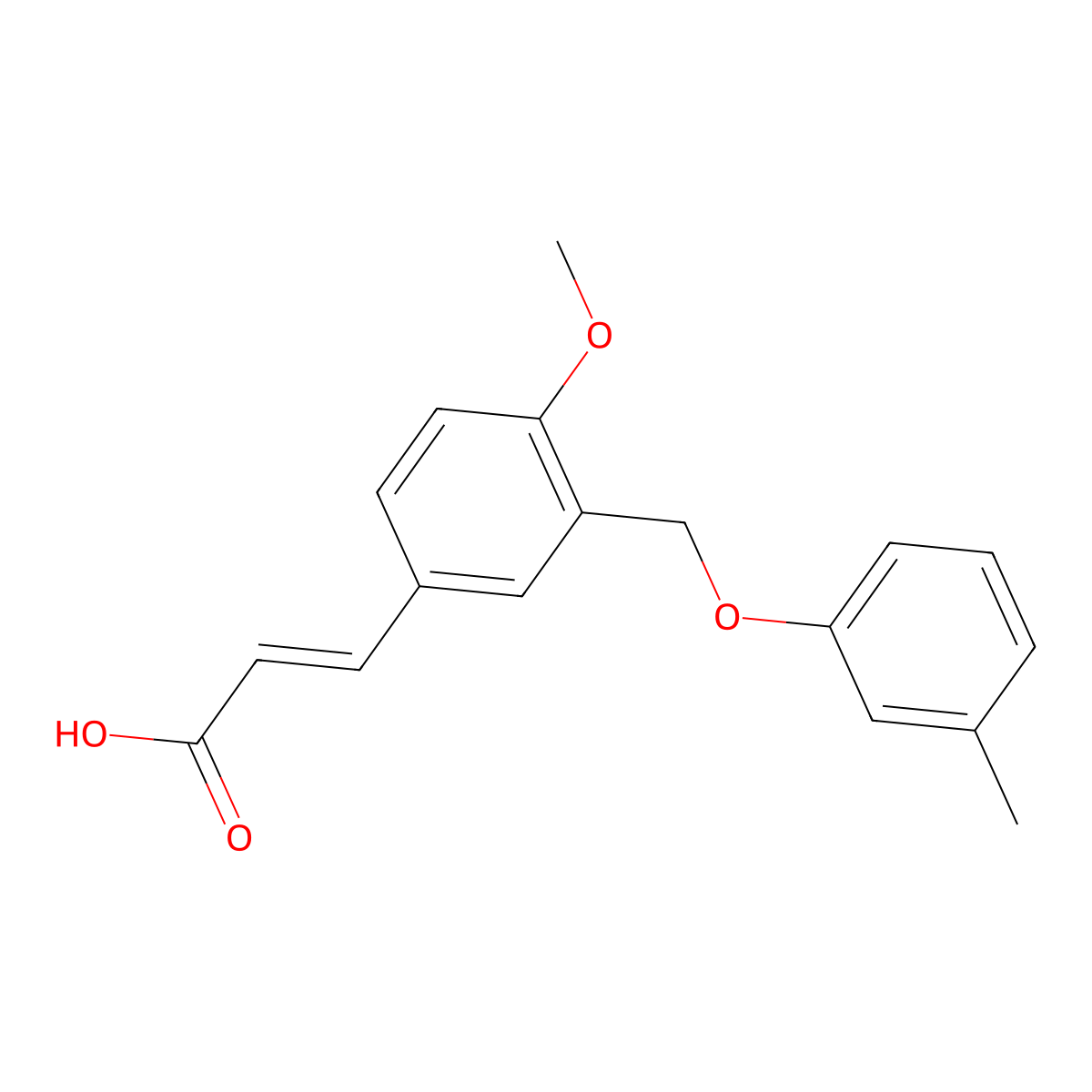 (2E)-3-{4-methoxy-3-[(3-methylphenoxy)methyl]phenyl}prop-2-enoic acid molecular structure, CAS 512810-03-6
