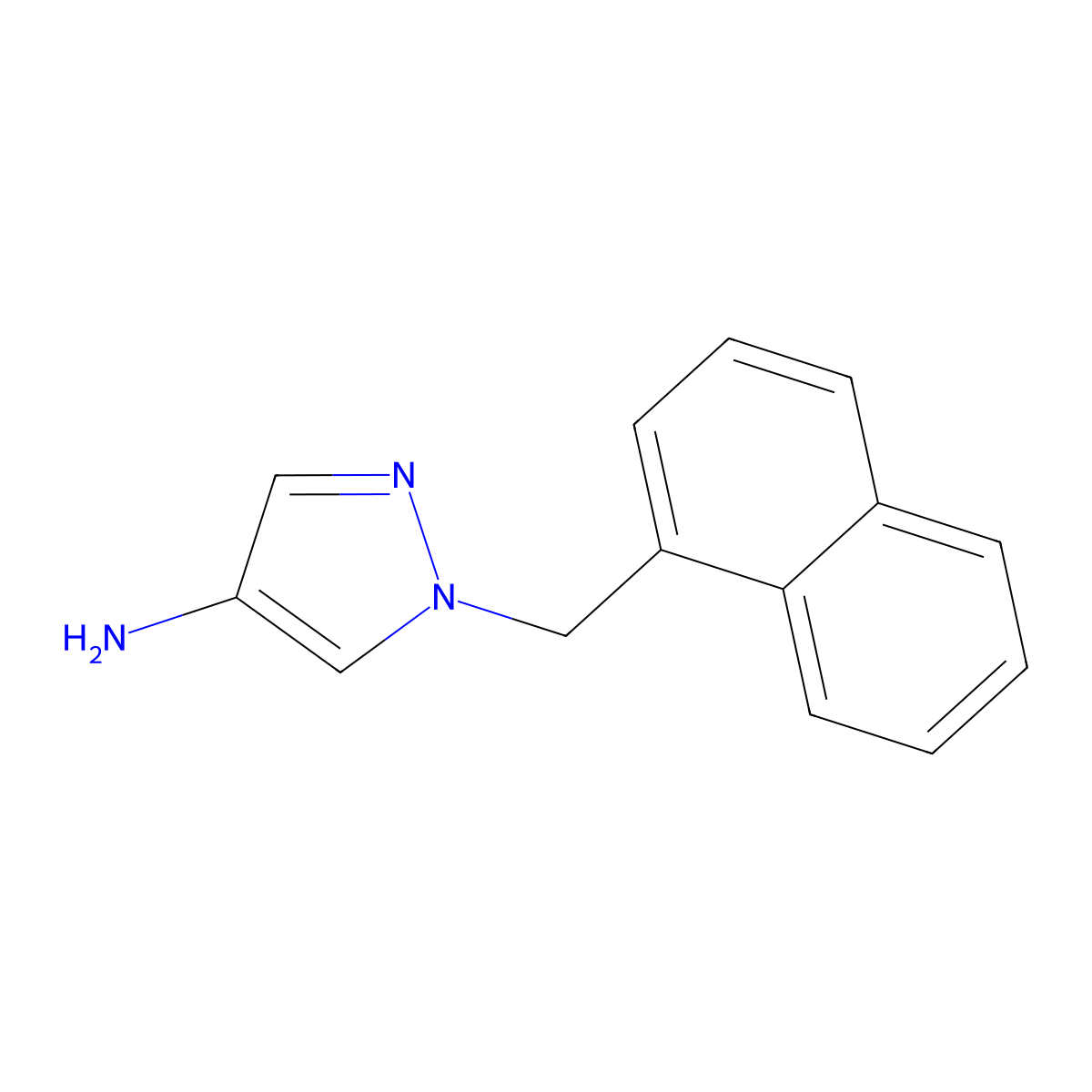 1-(naphthalen-1-ylmethyl)-1H-pyrazol-4-amine molecular structure, CAS 512810-08-1