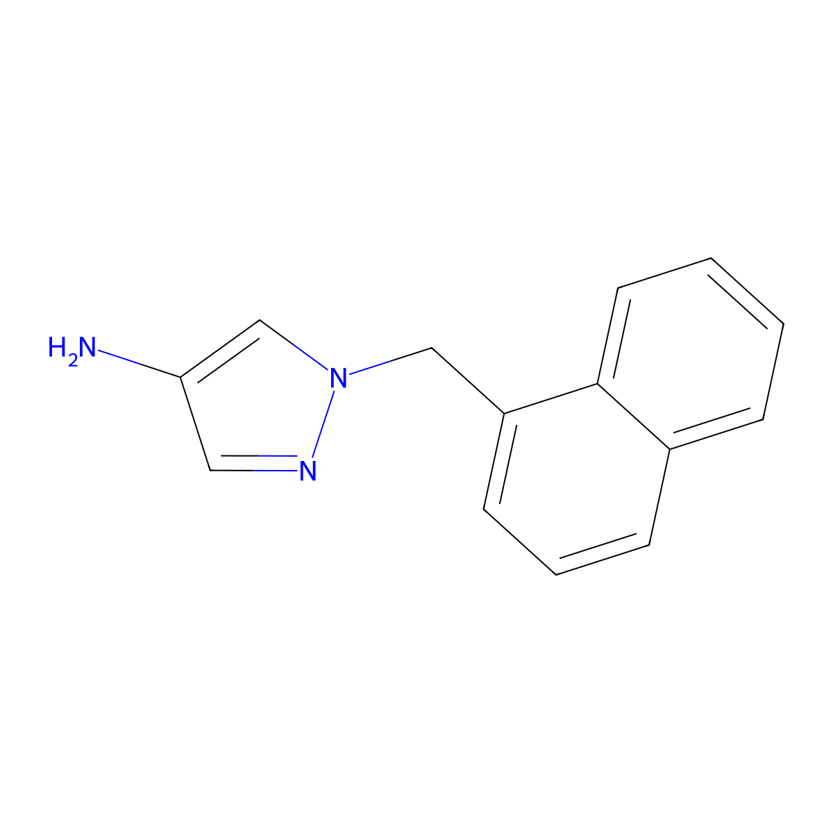 1-(naphthalen-1-ylmethyl)-1H-pyrazol-4-amine molecular structure, CAS 512810-08-1