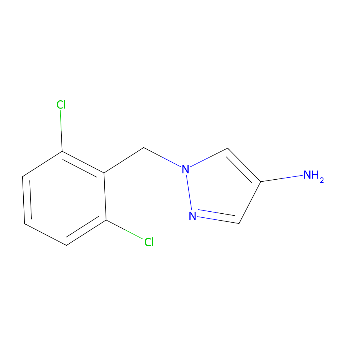 1-(2,6-dichlorobenzyl)-1H-pyrazol-4-amine molecular structure, CAS 512810-10-5