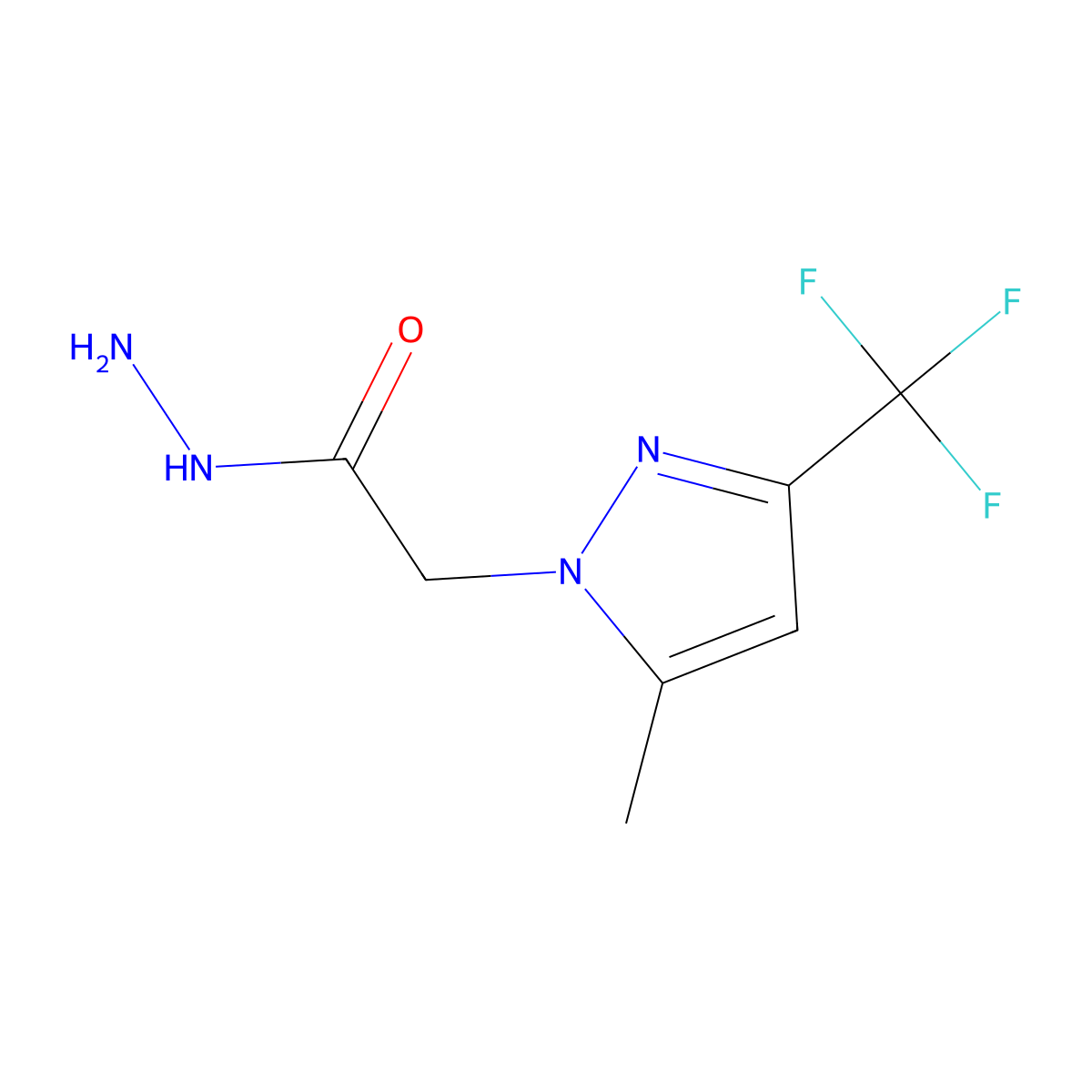 2-[5-methyl-3-(trifluoromethyl)-1H-pyrazol-1-yl]acetohydrazide molecular structure, CAS 512810-15-0