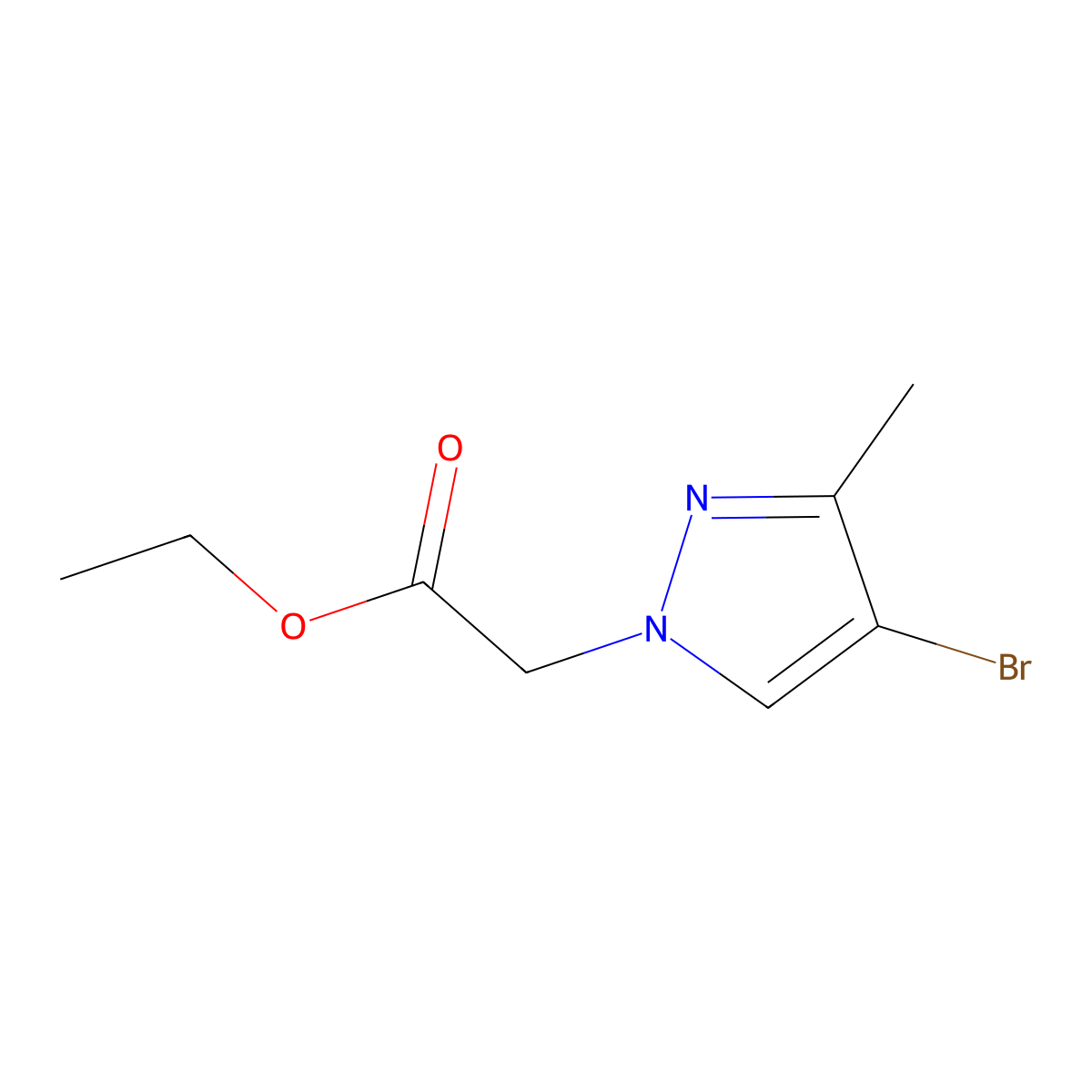 ethyl 2-(4-bromo-3-methyl-1H-pyrazol-1-yl)acetate molecular structure, CAS 512810-17-2