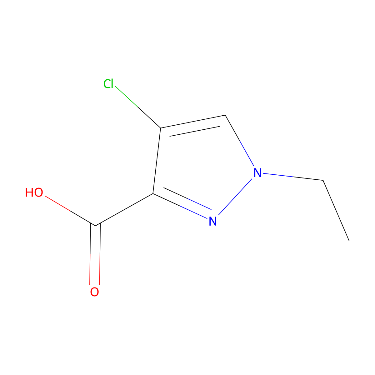 4-Chloro-1-ethyl-1H-pyrazole-3-carboxylic acid molecular structure, CAS 512810-20-7