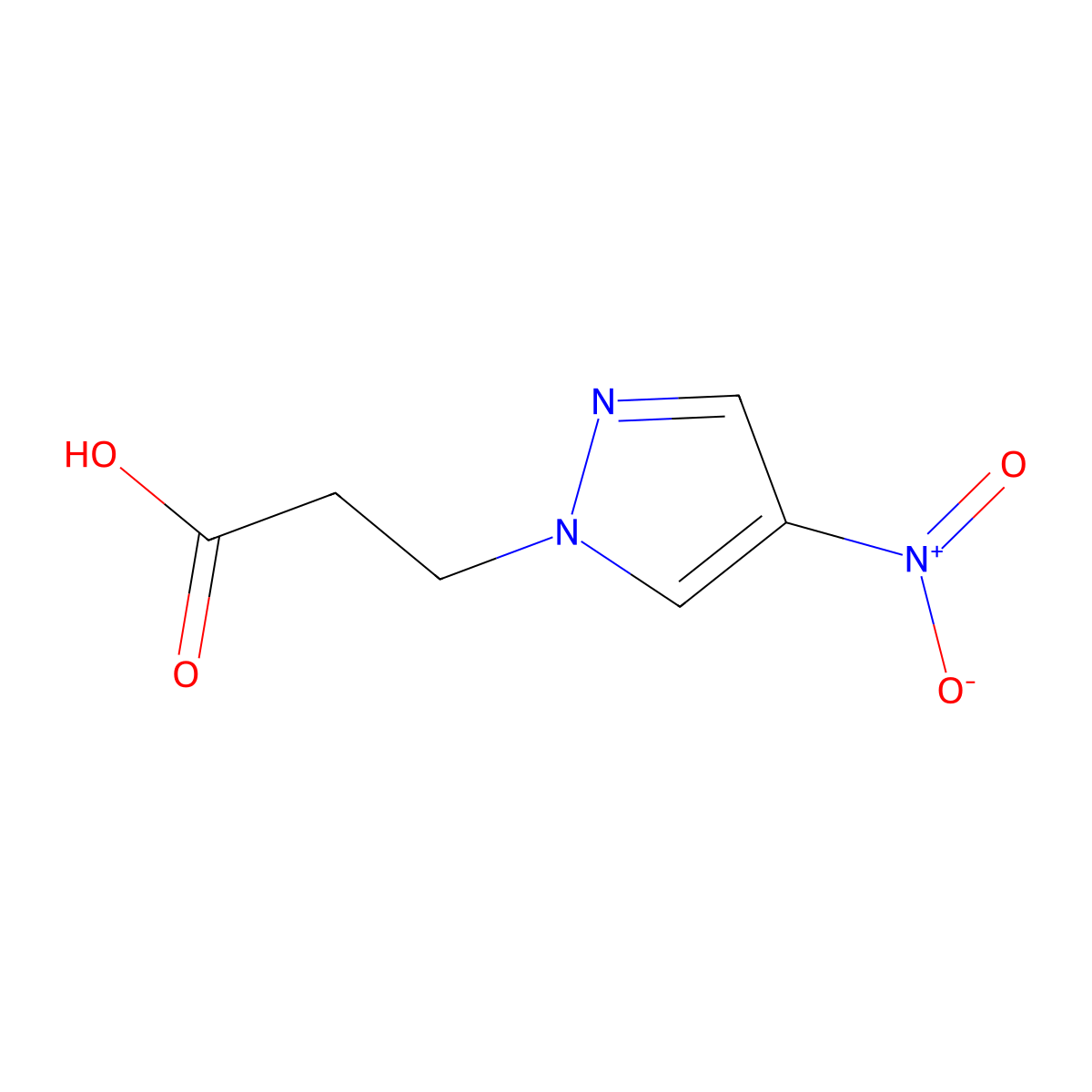 4-Nitro-1H-pyrazole-1-propanoic acid molecular structure, CAS 512810-21-8