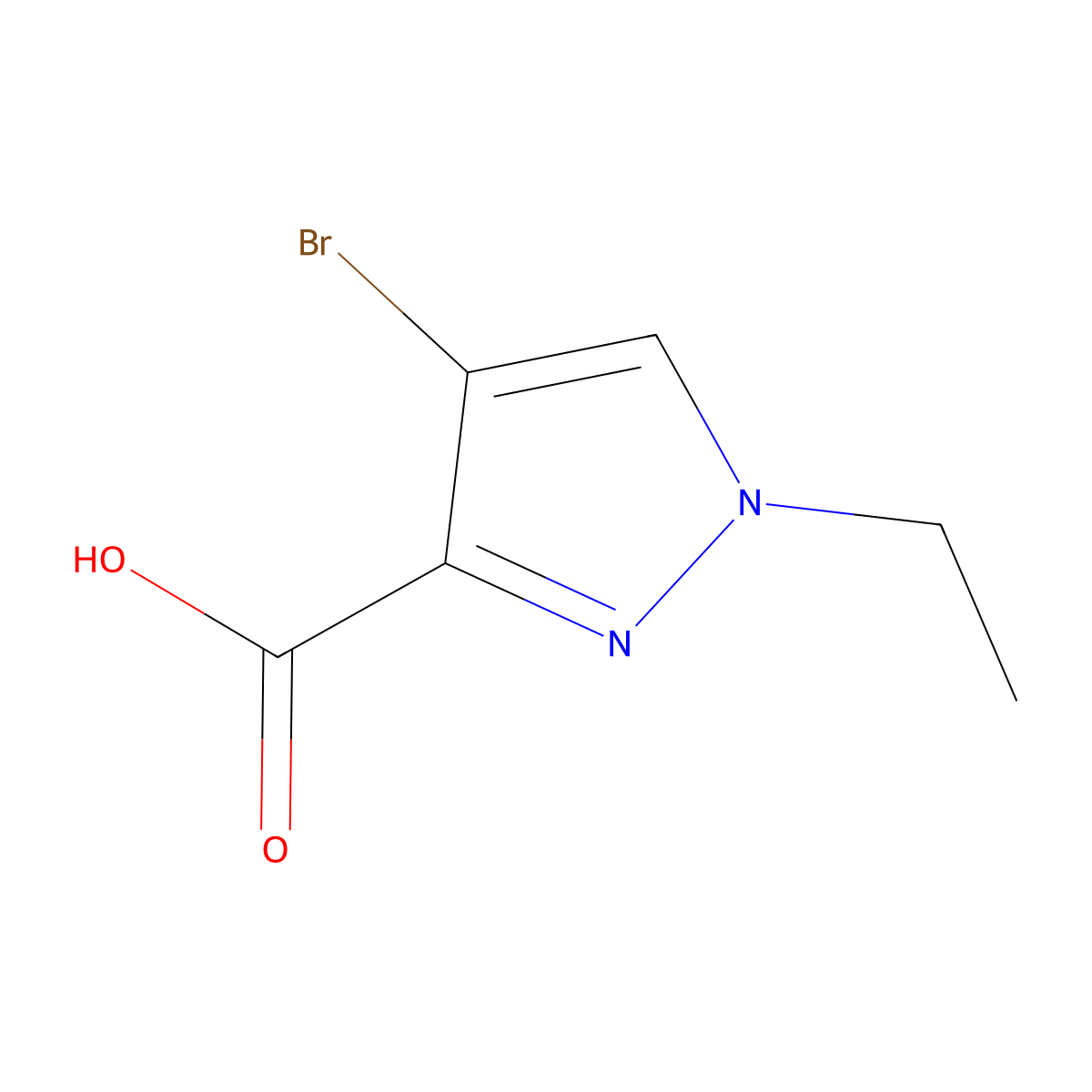 4-bromo-1-ethyl-1H-pyrazole-3-carboxylic acid molecular structure, CAS 512810-22-9