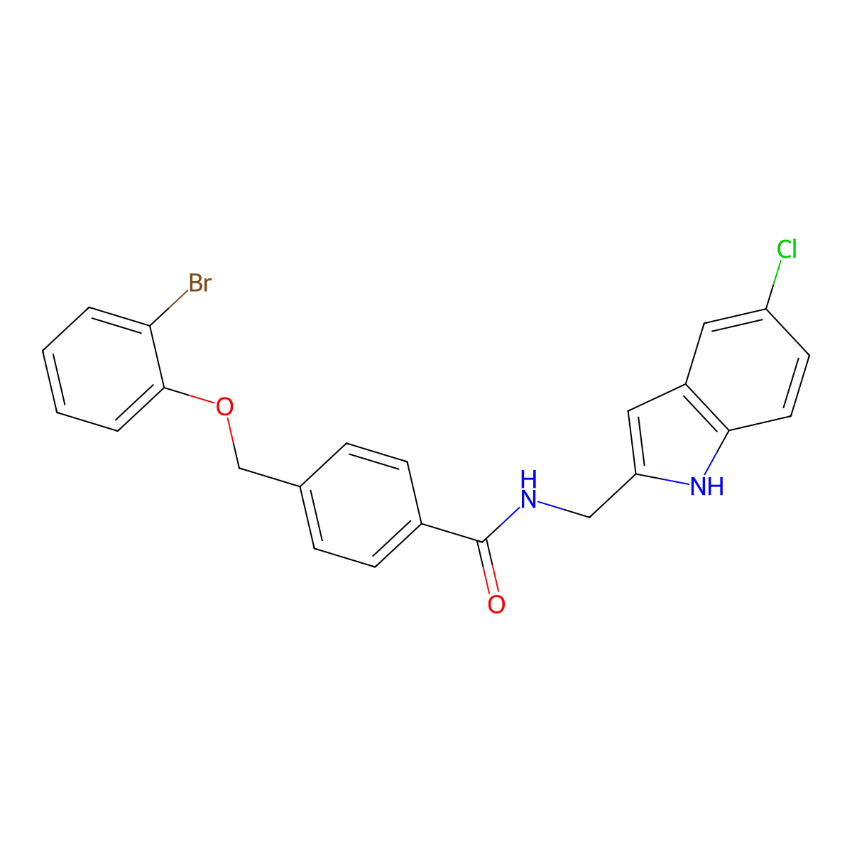 4-[(2-bromophenoxy)methyl]-N-[(5-chloro-1H-indol-2-yl)methyl]benzamide molecular structure, CAS 512810-31-0