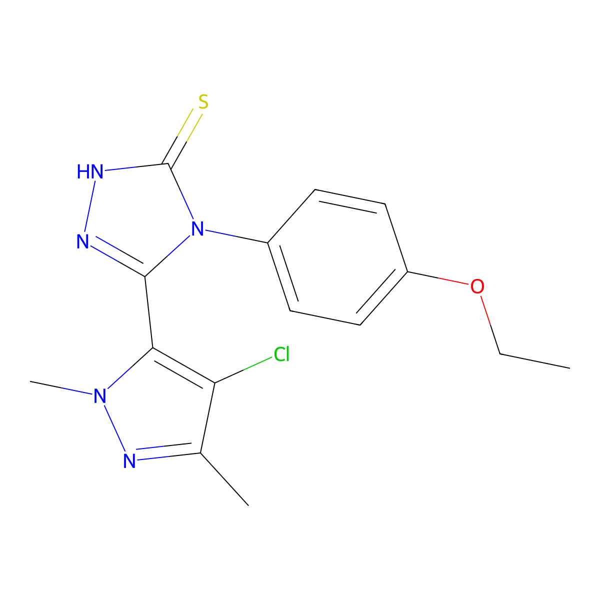 3-(4-chloro-2,5-dimethylpyrazol-3-yl)-4-(4-ethoxyphenyl)-1H-1,2,4-triazole-5-thione molecular structure, CAS 512810-43-4