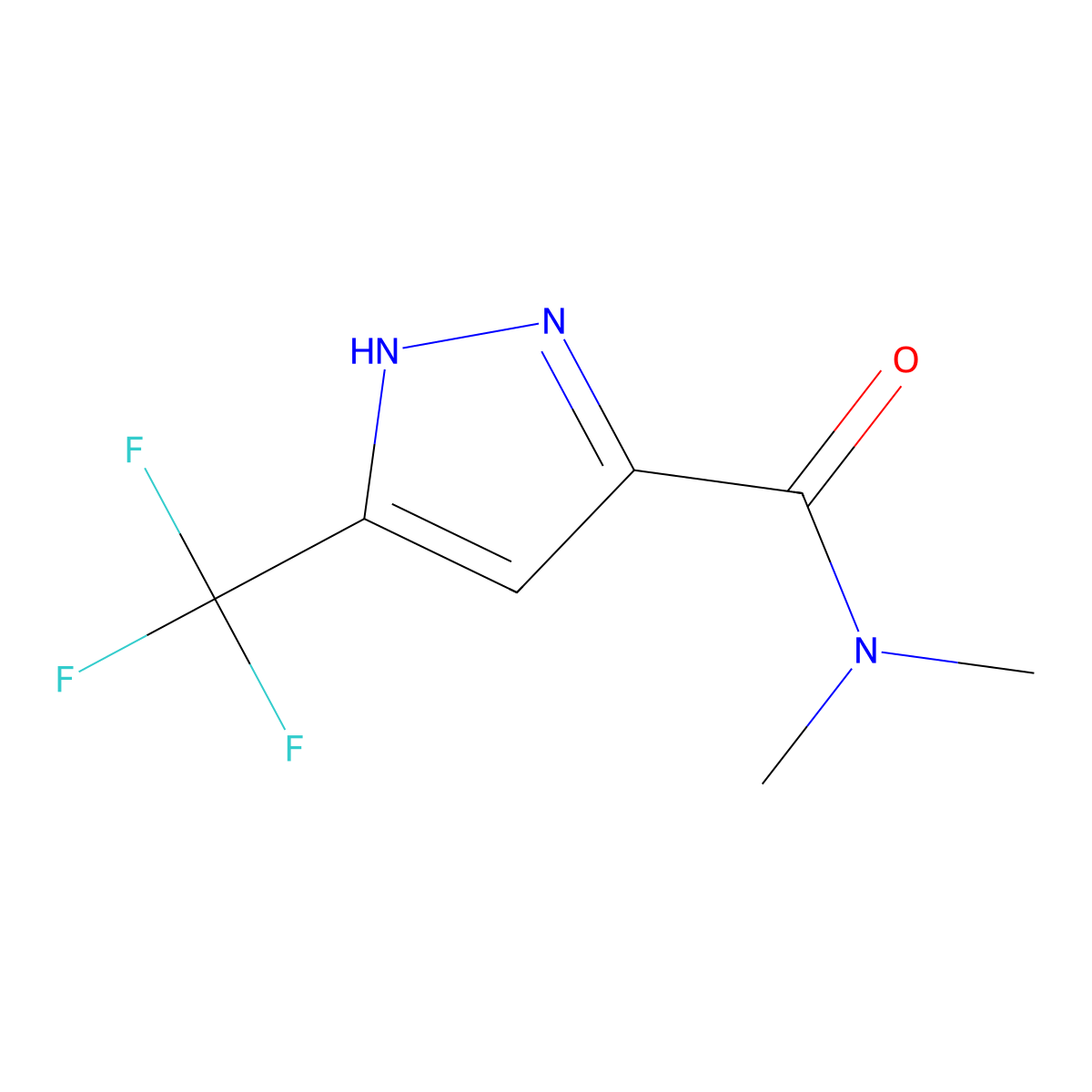 N,N-dimethyl-3-(trifluoromethyl)-1H-pyrazole-5-carboxamide molecular structure, CAS 512810-56-9