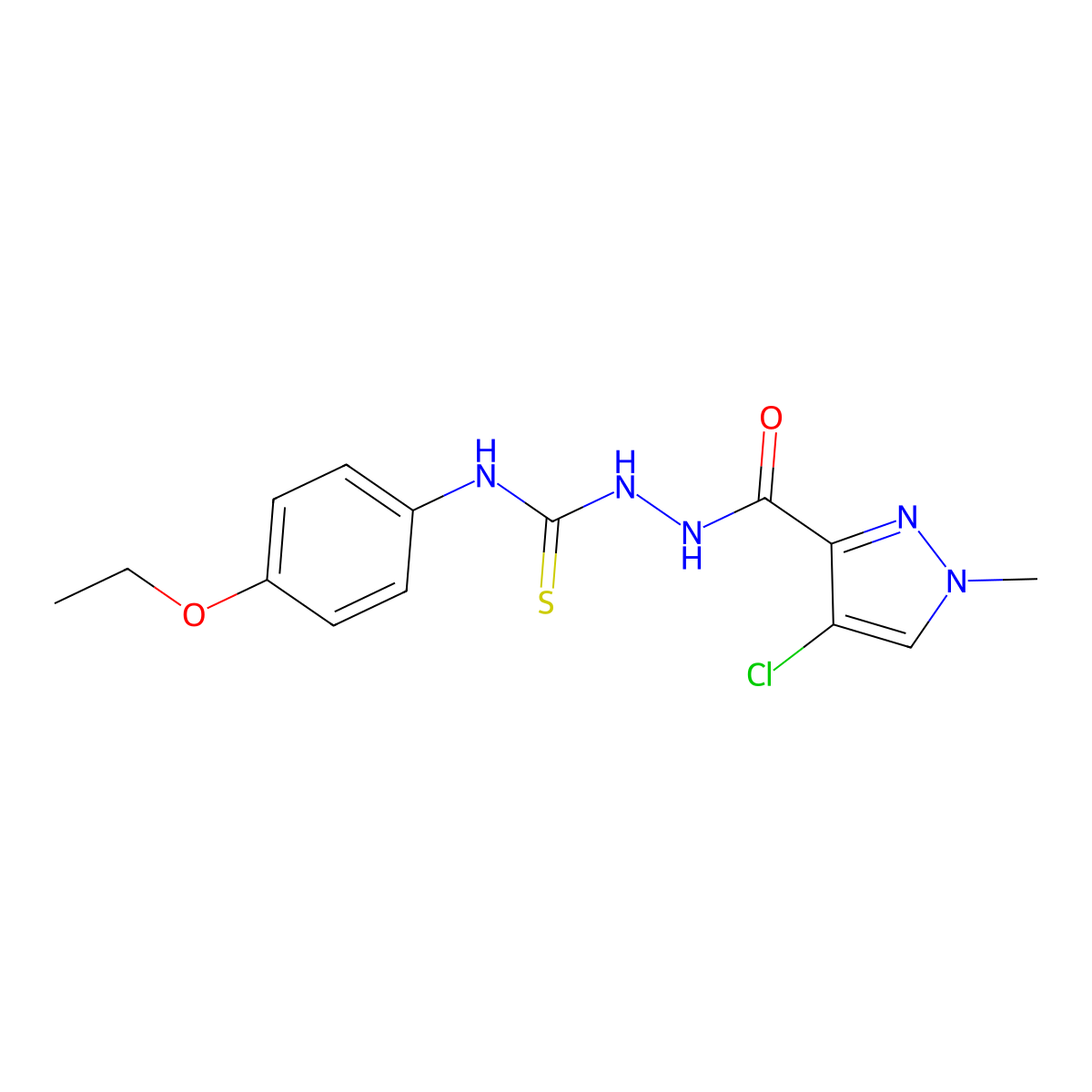 1-[(4-Chloro-1-methylpyrazole-3-carbonyl)amino]-3-(4-ethoxyphenyl)thiourea molecular structure, CAS 512811-04-0