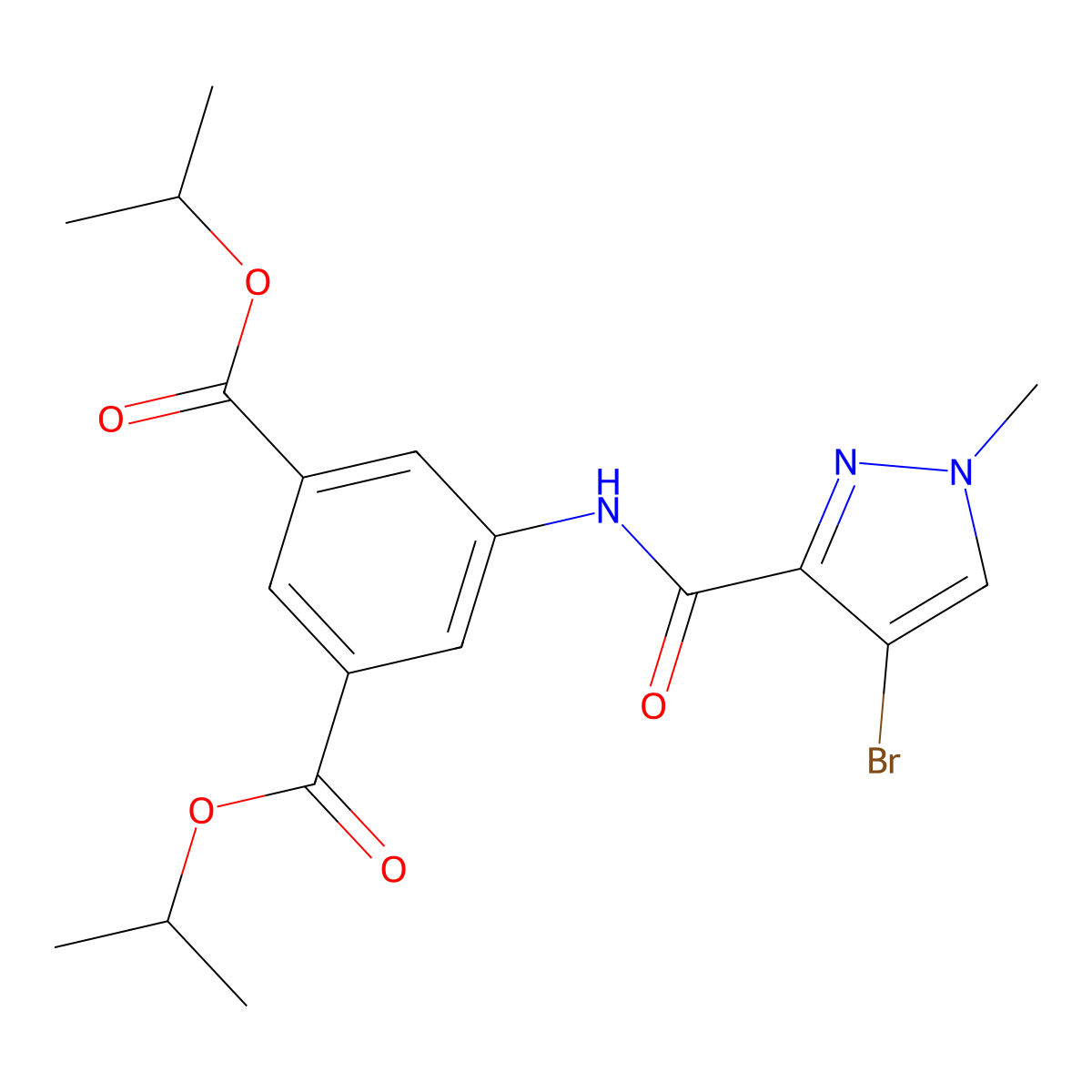 diisopropyl 5-{[(4-bromo-1-methyl-1H-pyrazol-3-yl)carbonyl]amino}isophthalate molecular structure, CAS 512811-87-9