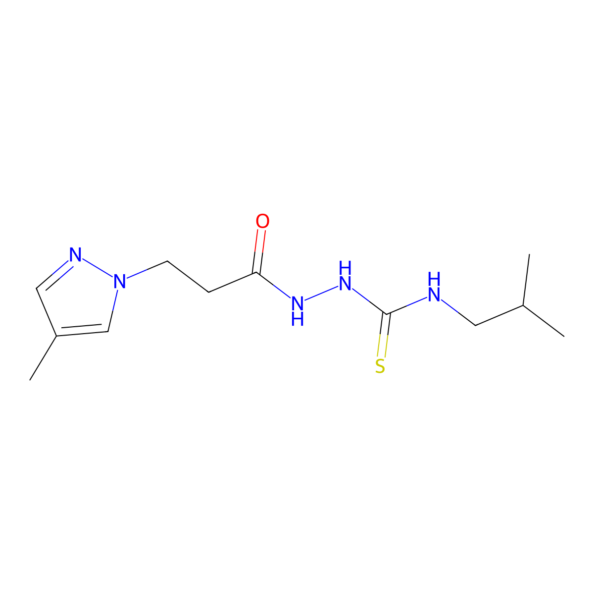 1-(2-Methylpropyl)-3-[3-(4-methylpyrazol-1-yl)propanoylamino]thiourea molecular structure, CAS 512812-23-6