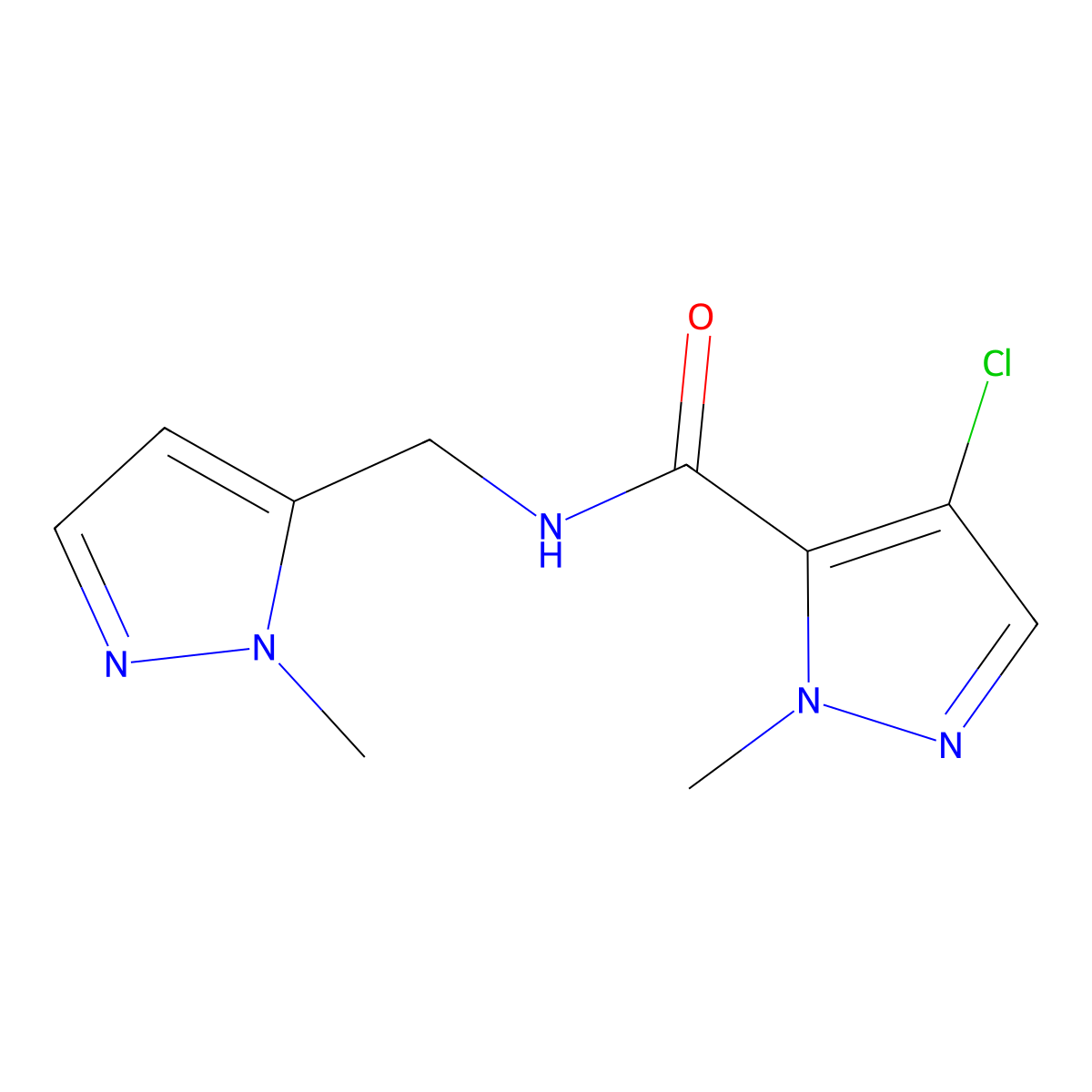 4-chloro-1-methyl-N-[(1-methyl-1H-pyrazol-5-yl)methyl]-1H-pyrazole-5-carboxamide molecular structure, CAS 512816-49-8