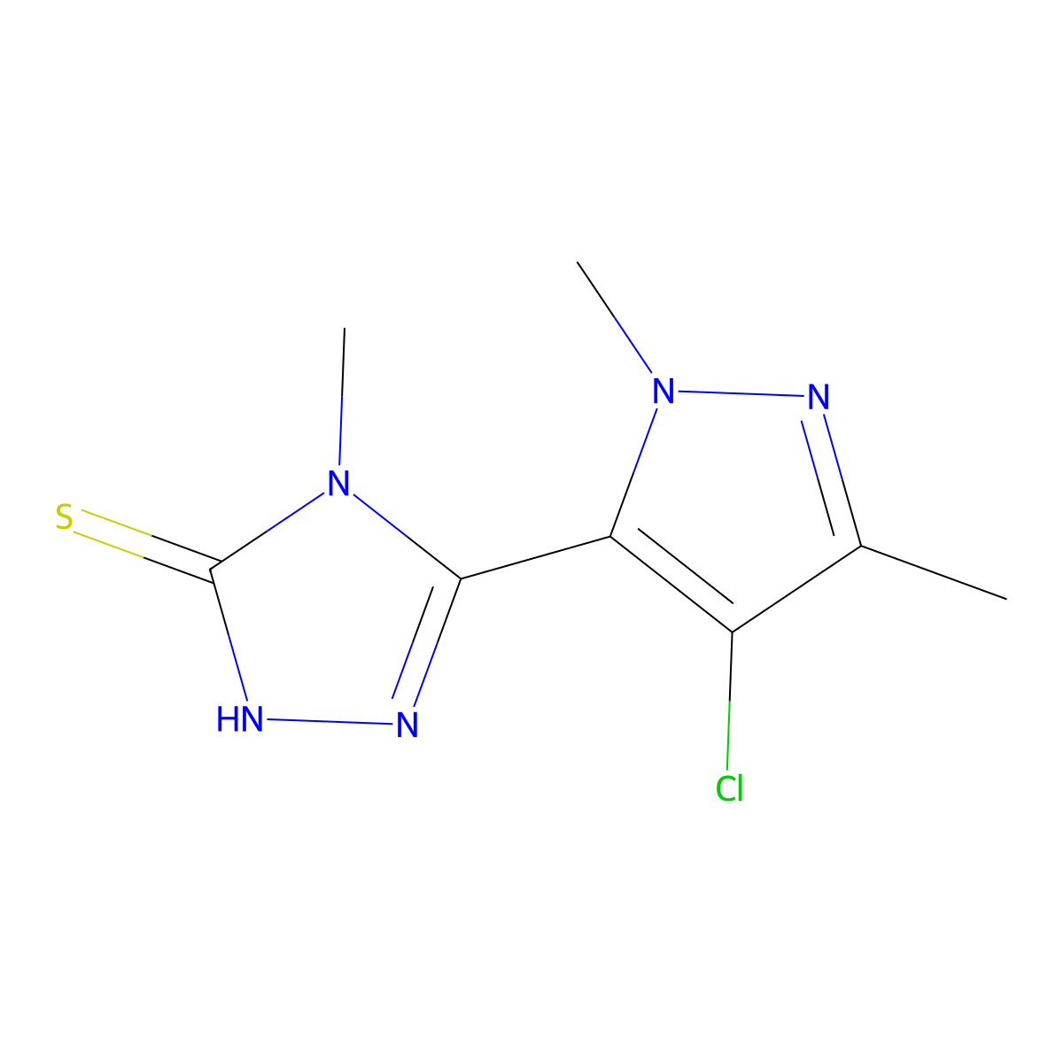 3-(4-chloro-2,5-dimethylpyrazol-3-yl)-4-methyl-1H-1,2,4-triazole-5-thione molecular structure, CAS 512817-43-5