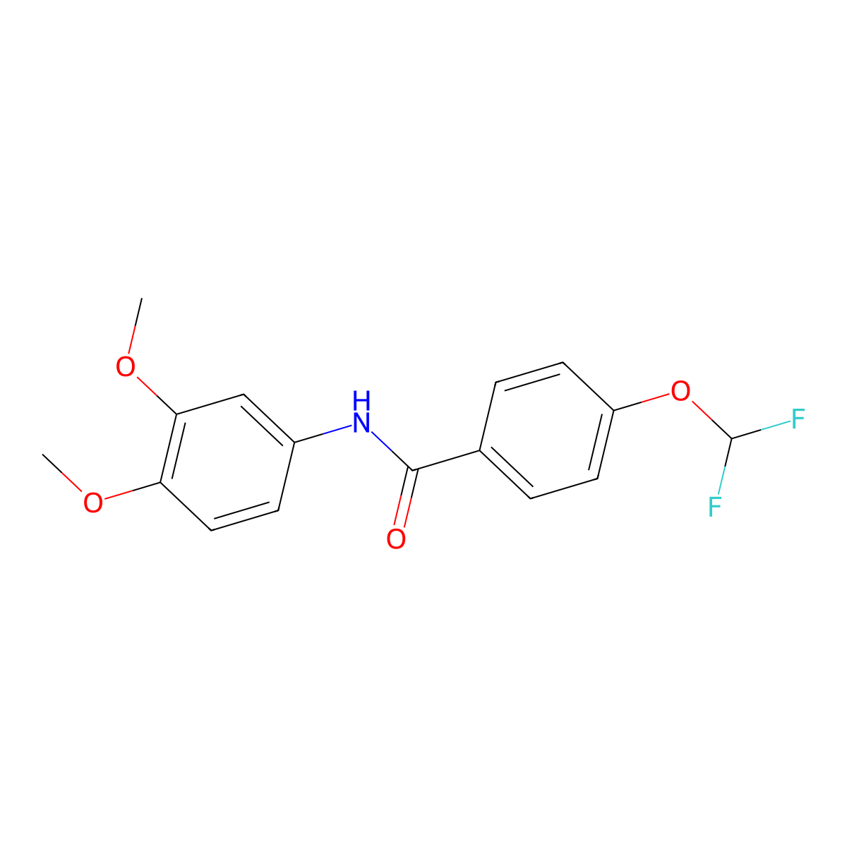 4-(difluoromethoxy)-N-(3,4-dimethoxyphenyl)benzamide molecular structure, CAS 512818-20-1