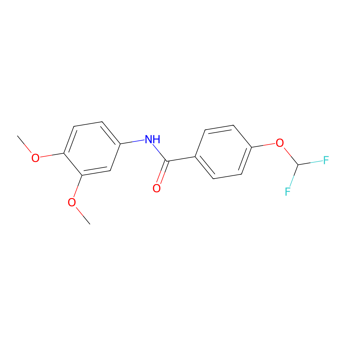 4-(difluoromethoxy)-N-(3,4-dimethoxyphenyl)benzamide molecular structure, CAS 512818-20-1