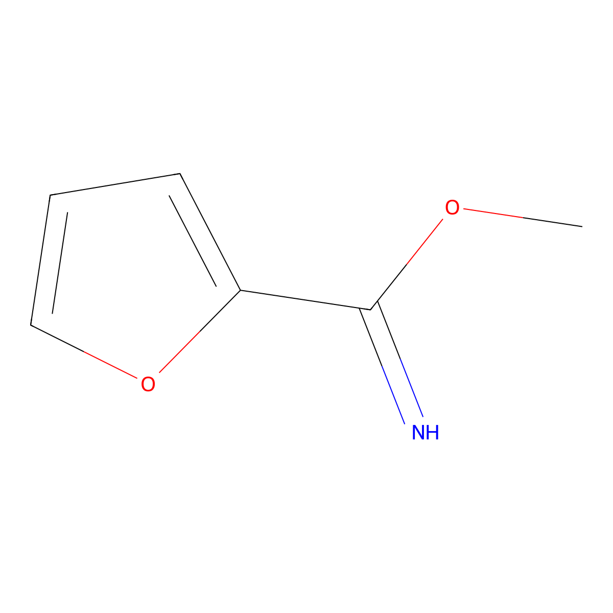 Methyl furan-2-carboximidate molecular structure, CAS 51282-48-5