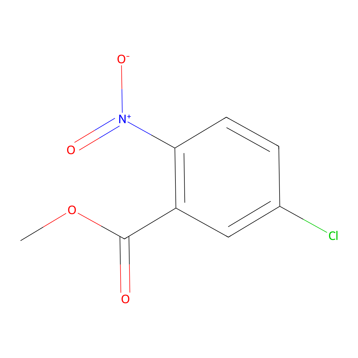 Methyl 5-chloro-2-nitrobenzoate molecular structure, CAS 51282-49-6