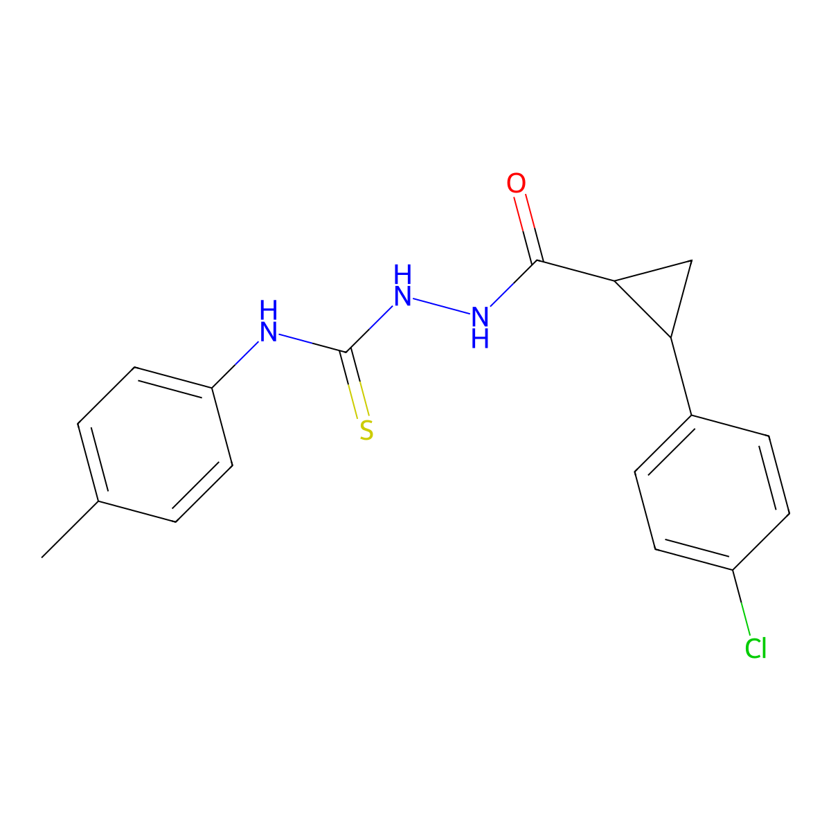 1-[[2-(4-Chlorophenyl)cyclopropanecarbonyl]amino]-3-(4-methylphenyl)thiourea molecular structure, CAS 512823-29-9