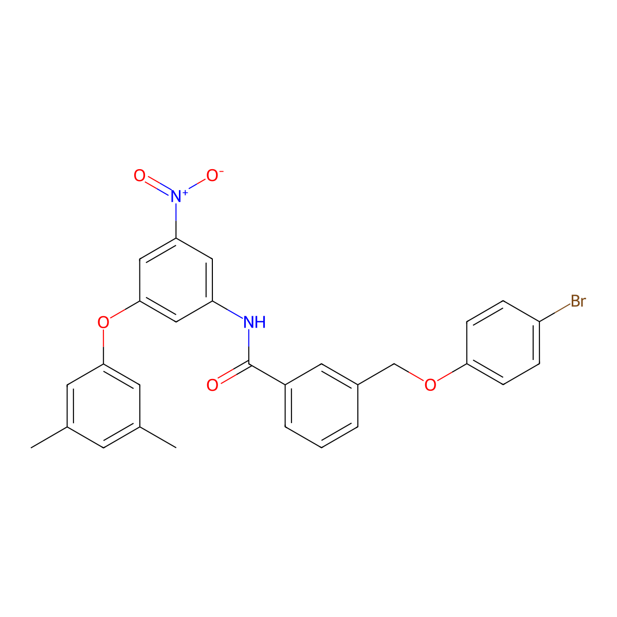 3-[(4-bromophenoxy)methyl]-N-[3-(3,5-dimethylphenoxy)-5-nitrophenyl]benzamide molecular structure, CAS 512823-57-3