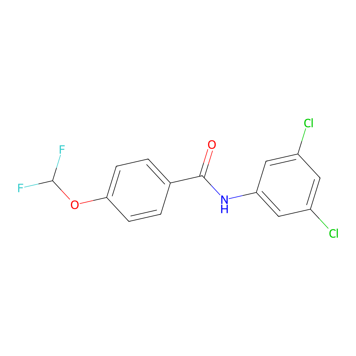 N-(3,5-dichlorophenyl)-4-(difluoromethoxy)benzamide molecular structure, CAS 512823-60-8