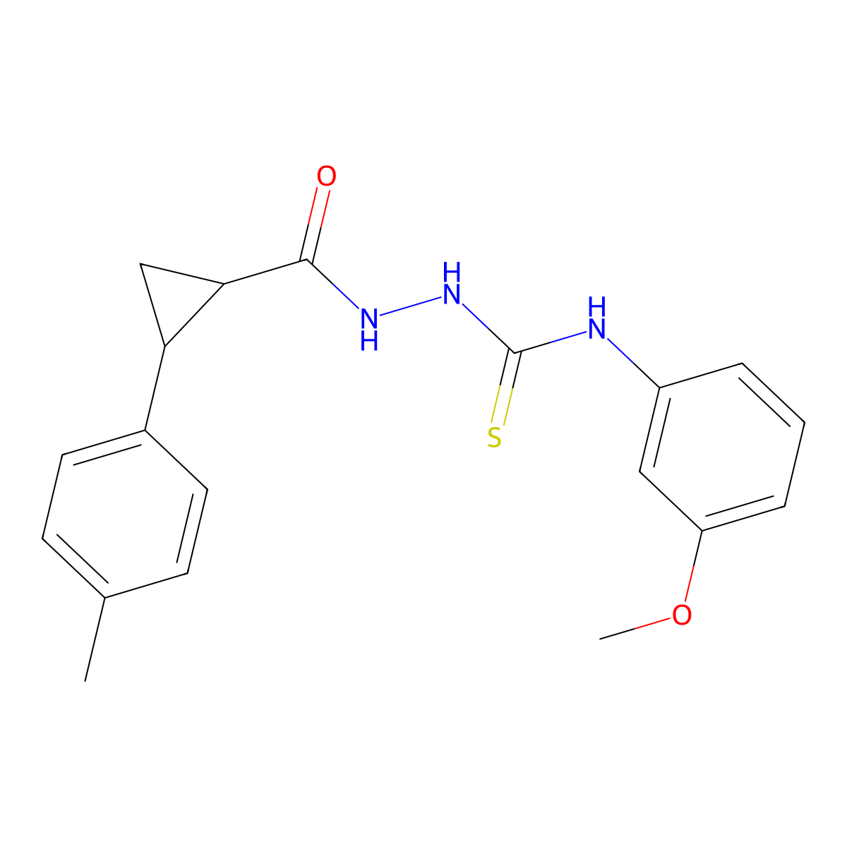 1-(3-Methoxyphenyl)-3-[[2-(4-methylphenyl)cyclopropanecarbonyl]amino]thiourea molecular structure, CAS 512823-99-3
