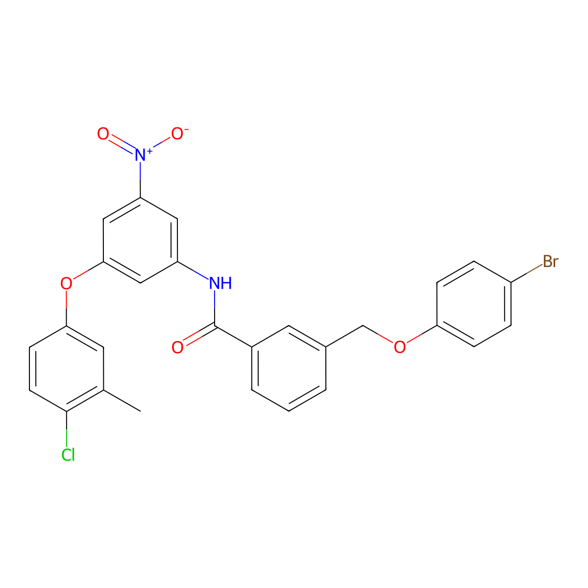 3-[(4-bromophenoxy)methyl]-N-[3-(4-chloro-3-methylphenoxy)-5-nitrophenyl]benzamide molecular structure, CAS 512824-21-4