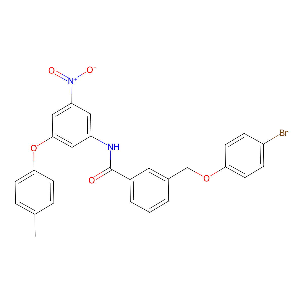 3-[(4-bromophenoxy)methyl]-N-[3-(4-methylphenoxy)-5-nitrophenyl]benzamide molecular structure, CAS 512824-42-9