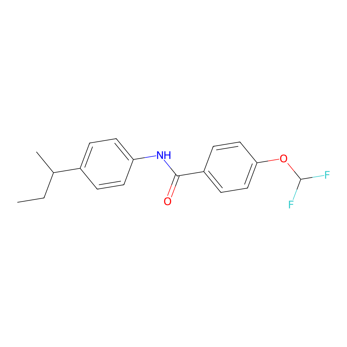 N-(4-sec-butylphenyl)-4-(difluoromethoxy)benzamide molecular structure, CAS 512824-68-9
