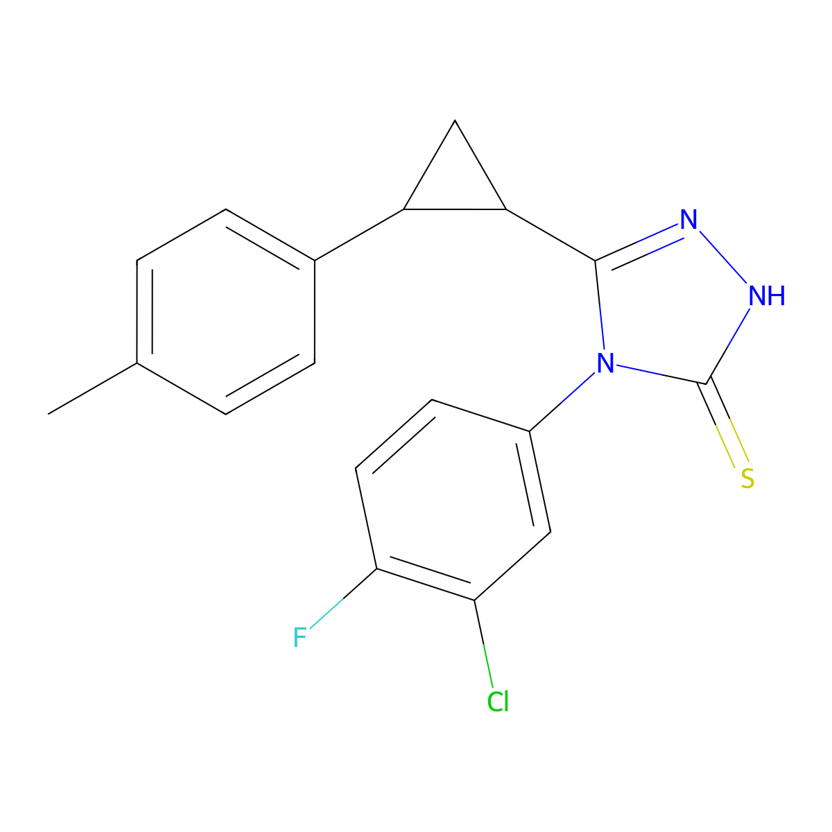 4-(3-Chloro-4-Fluorophenyl)-5-(2-P-Tolylcyclopropyl)-4H-1,2,4-Triazole-3-Thiol molecular structure, CAS 512825-06-8