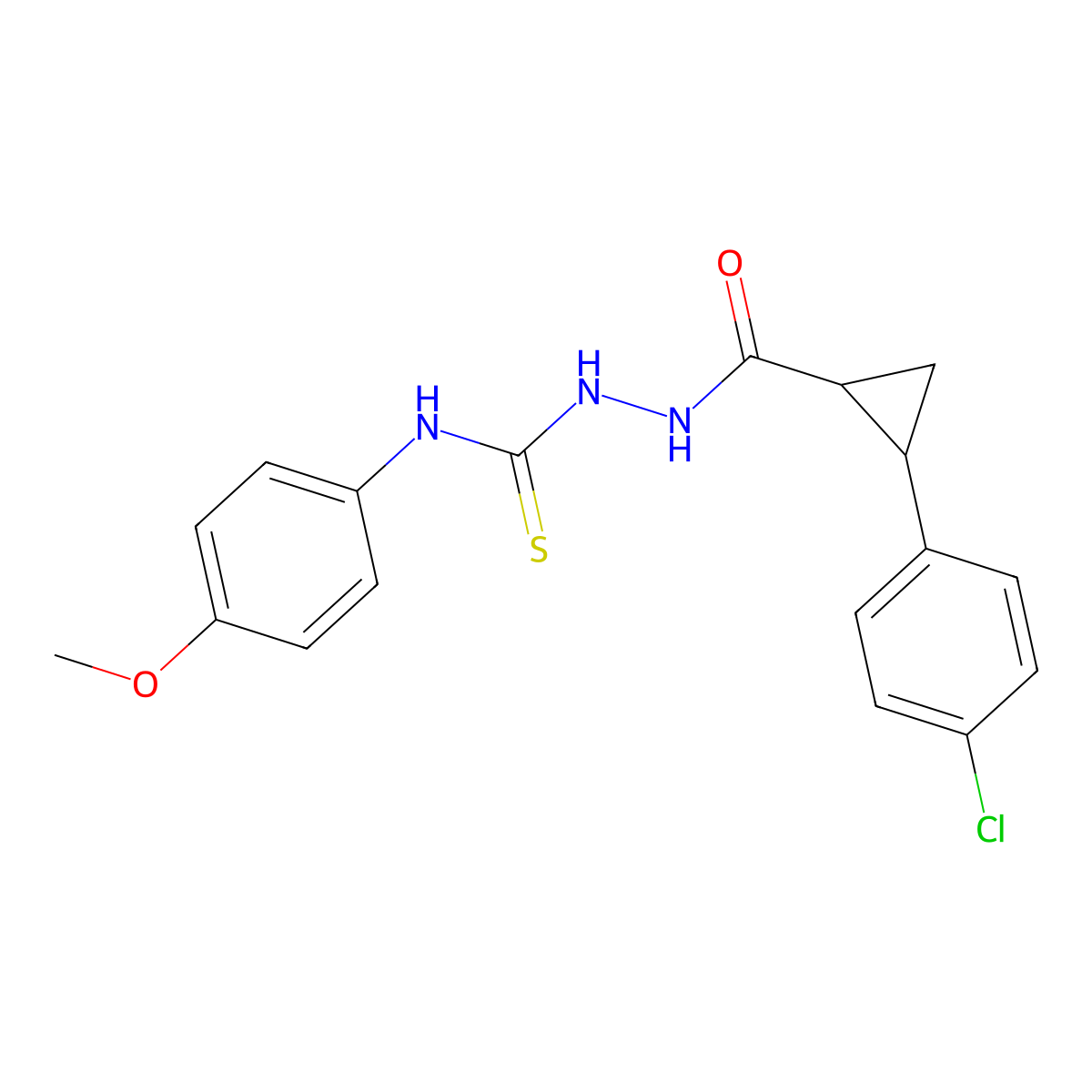 1-[[2-(4-Chlorophenyl)cyclopropanecarbonyl]amino]-3-(4-methoxyphenyl)thiourea molecular structure, CAS 512825-10-4