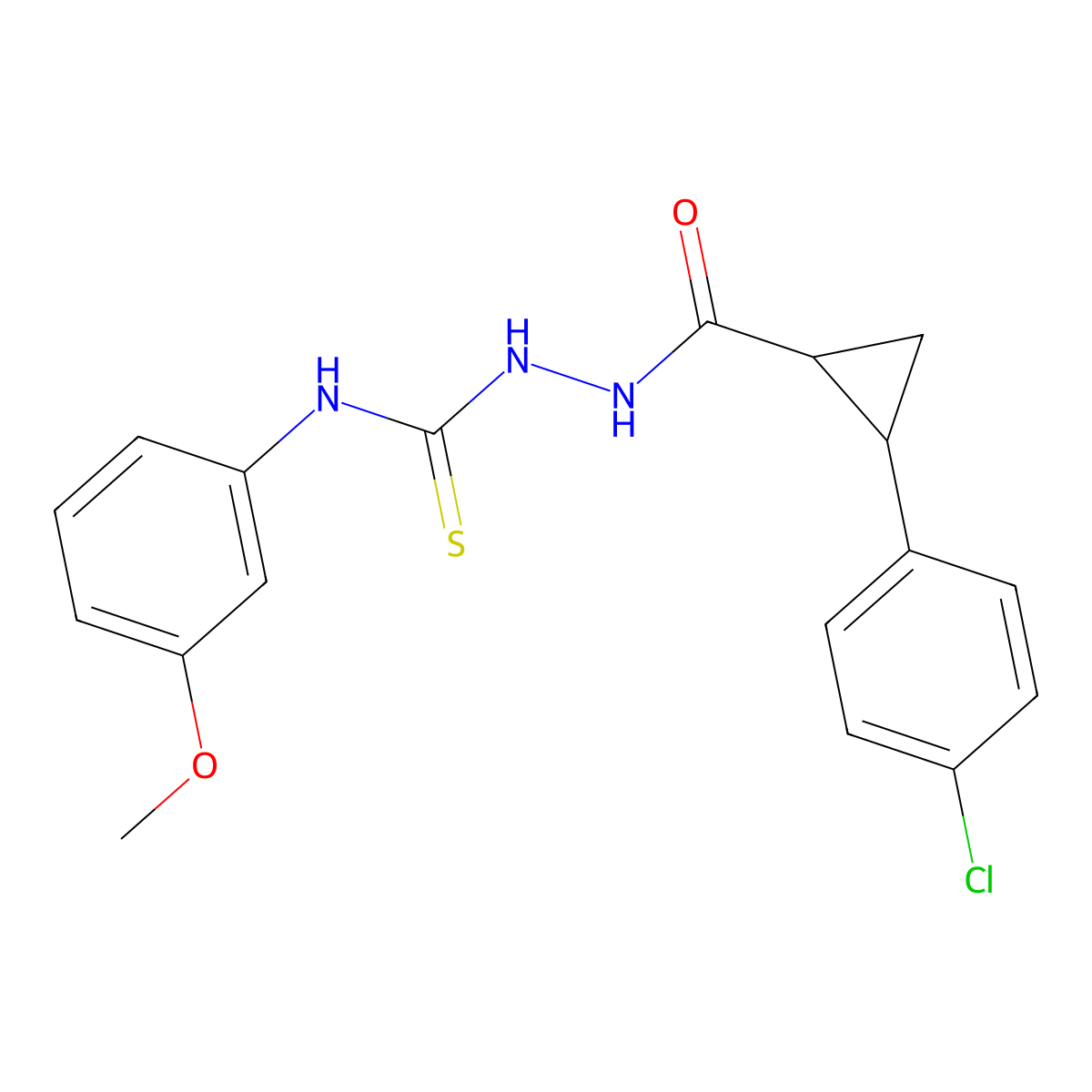 1-[[2-(4-Chlorophenyl)cyclopropanecarbonyl]amino]-3-(3-methoxyphenyl)thiourea molecular structure, CAS 512825-27-3
