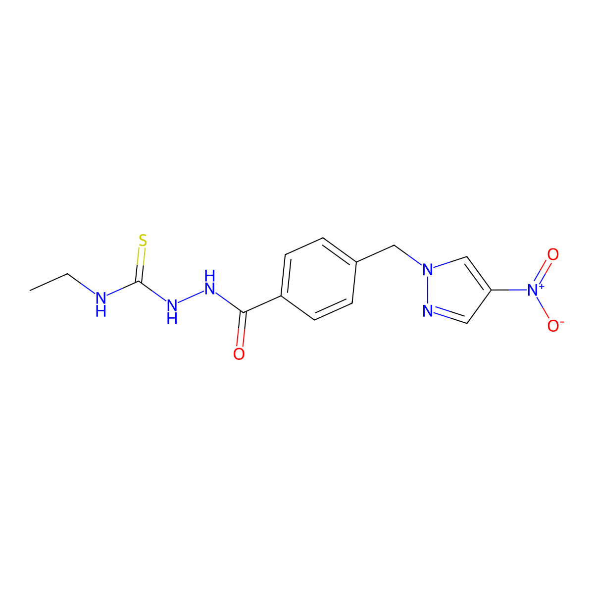 1-Ethyl-3-[[4-[(4-nitropyrazol-1-yl)methyl]benzoyl]amino]thiourea molecular structure, CAS 512825-38-6