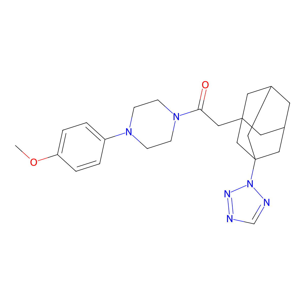 1-[4-(4-Methoxyphenyl)piperazin-1-yl]-2-[3-(tetrazol-2-yl)-1-adamantyl]ethanone molecular structure, CAS 512825-55-7