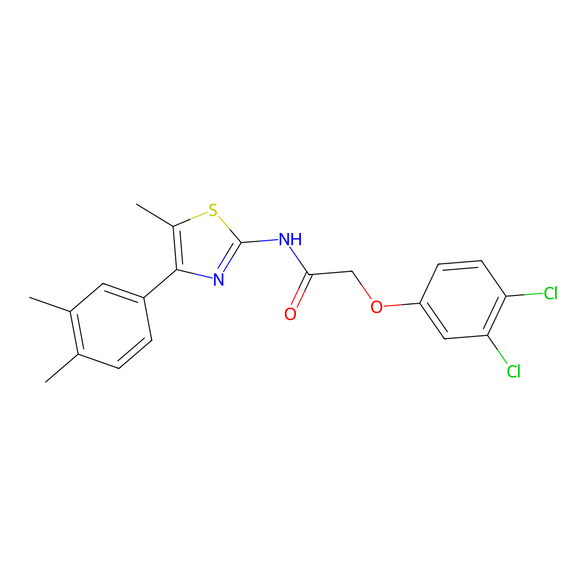 2-(3,4-dichlorophenoxy)-N-[4-(3,4-dimethylphenyl)-5-methyl-1,3-thiazol-2-yl]acetamide molecular structure, CAS 512825-71-7
