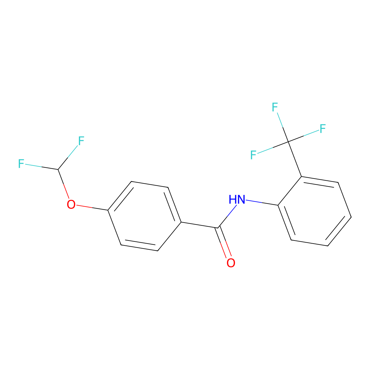 4-(difluoromethoxy)-N-[2-(trifluoromethyl)phenyl]benzamide molecular structure, CAS 512825-95-5