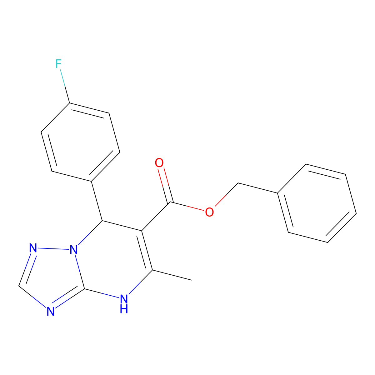 Benzyl 7-(4-fluorophenyl)-5-methyl-4,7-dihydro-[1,2,4]triazolo[1,5-a]pyrimidine-6-carboxylate molecular structure, CAS 512839-09-7