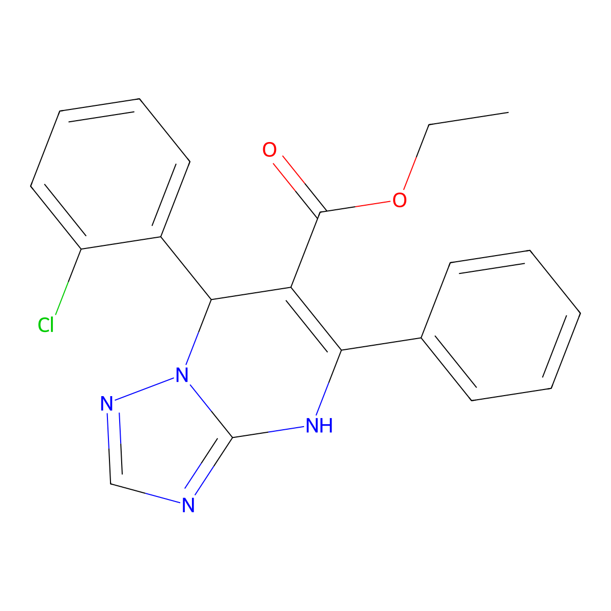 Ethyl 7-(2-chlorophenyl)-5-phenyl-4,7-dihydro[1,2,4]triazolo[1,5-a]pyrimidine-6-carboxylate molecular structure, CAS 512839-45-1