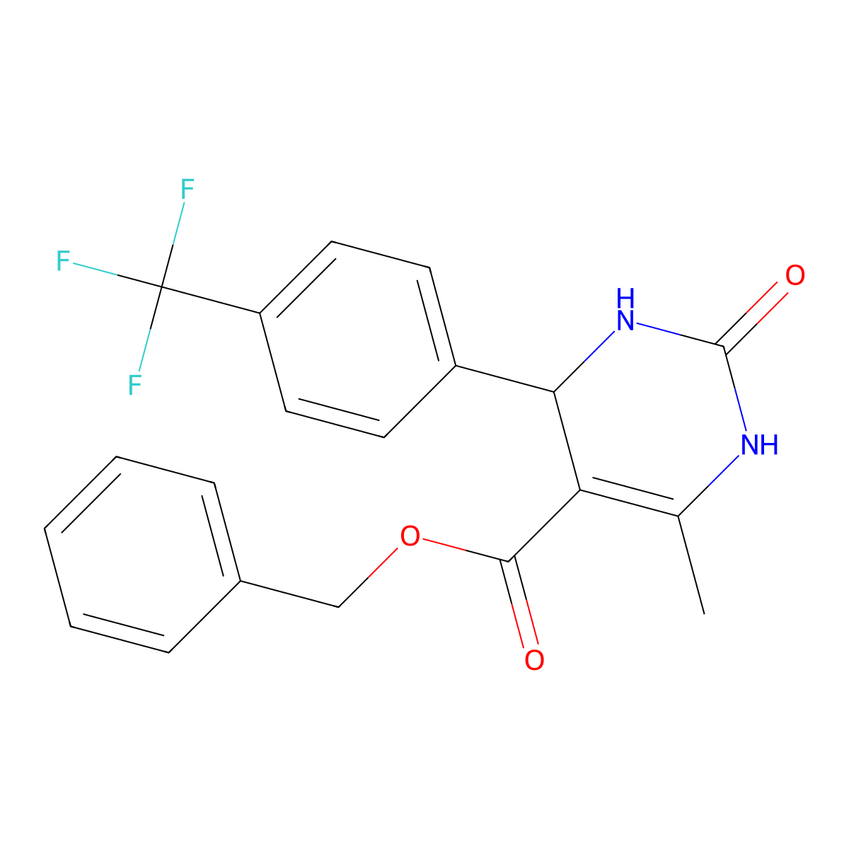 Benzyl 6-methyl-2-oxo-4-(4-(trifluoromethyl)phenyl)-1,2,3,4-tetrahydropyrimidine-5-carboxylate molecular structure, CAS 512840-45-8