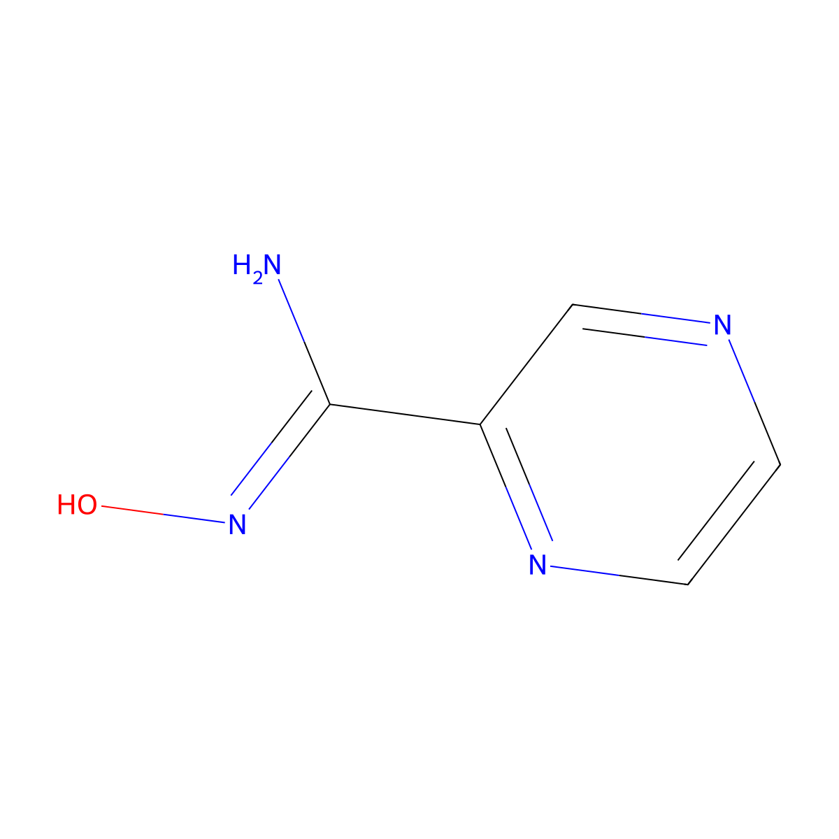 N-hydroxypyrazine-2-carboximidamide molecular structure, CAS 51285-05-3
