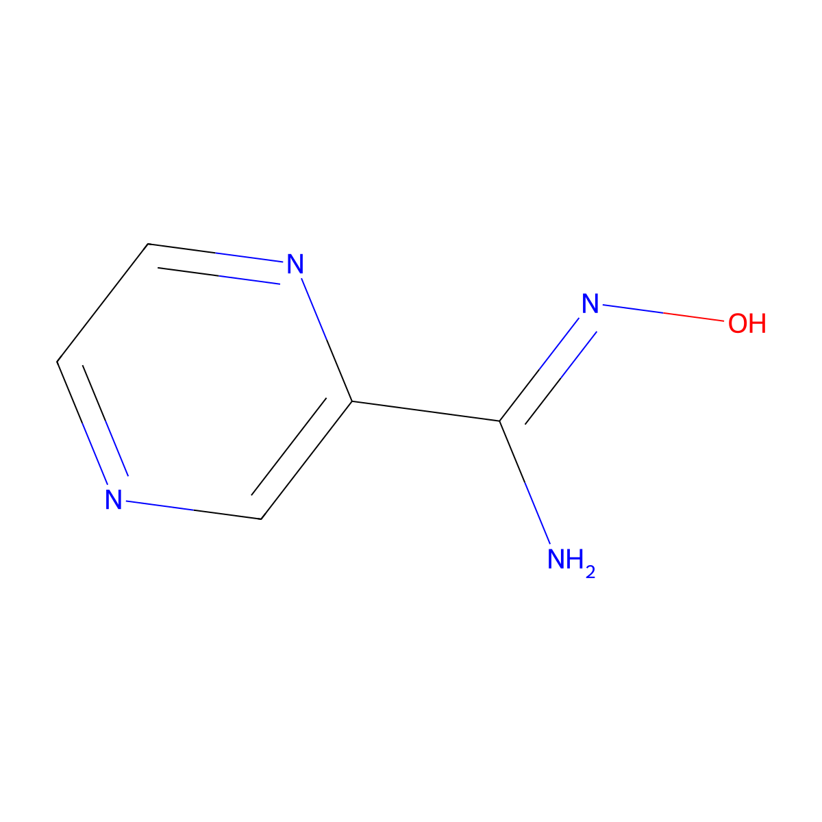 N-hydroxypyrazine-2-carboximidamide molecular structure, CAS 51285-05-3