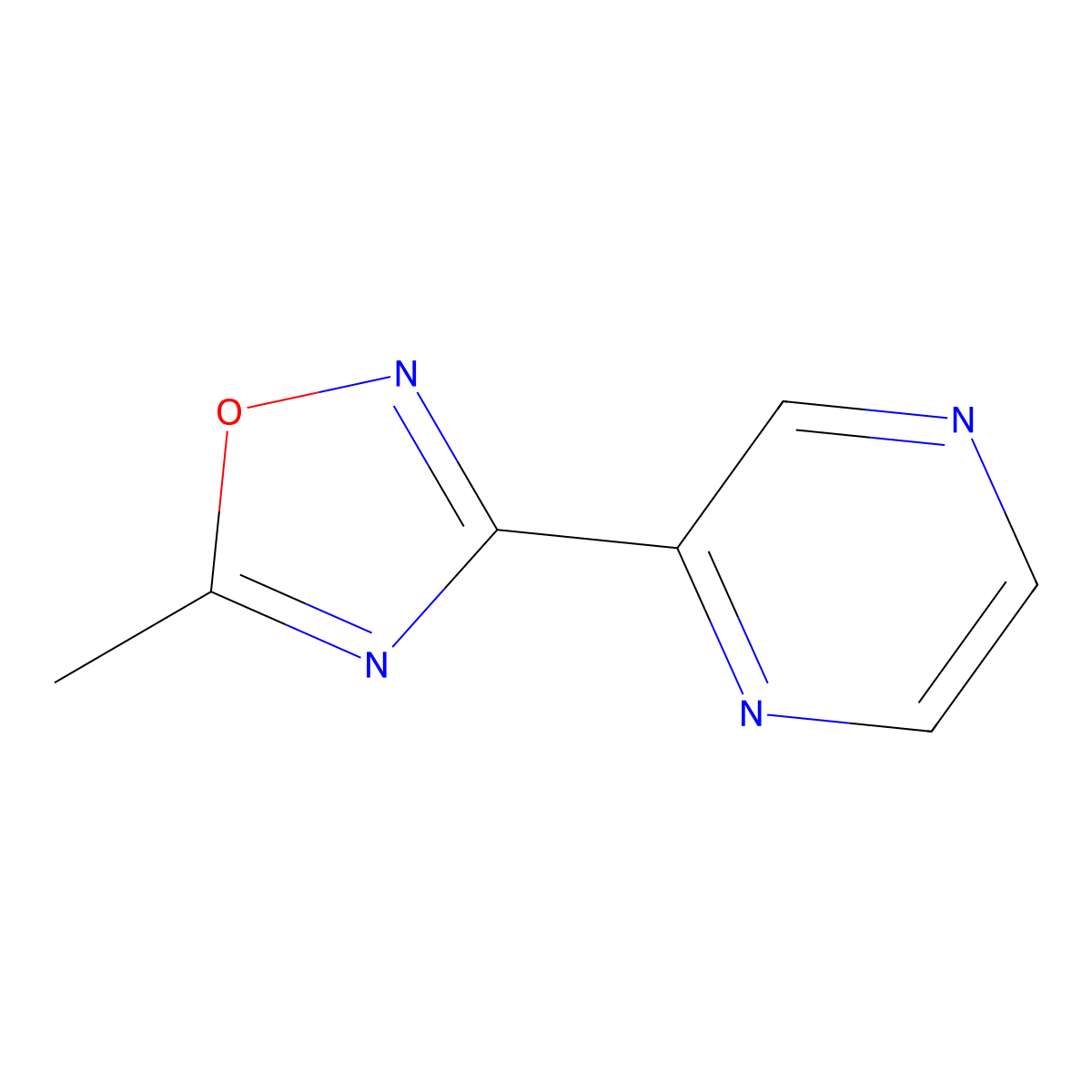 5-Methyl-3-(pyrazin-2-yl)-1,2,4-oxadiazole molecular structure, CAS 51285-07-5