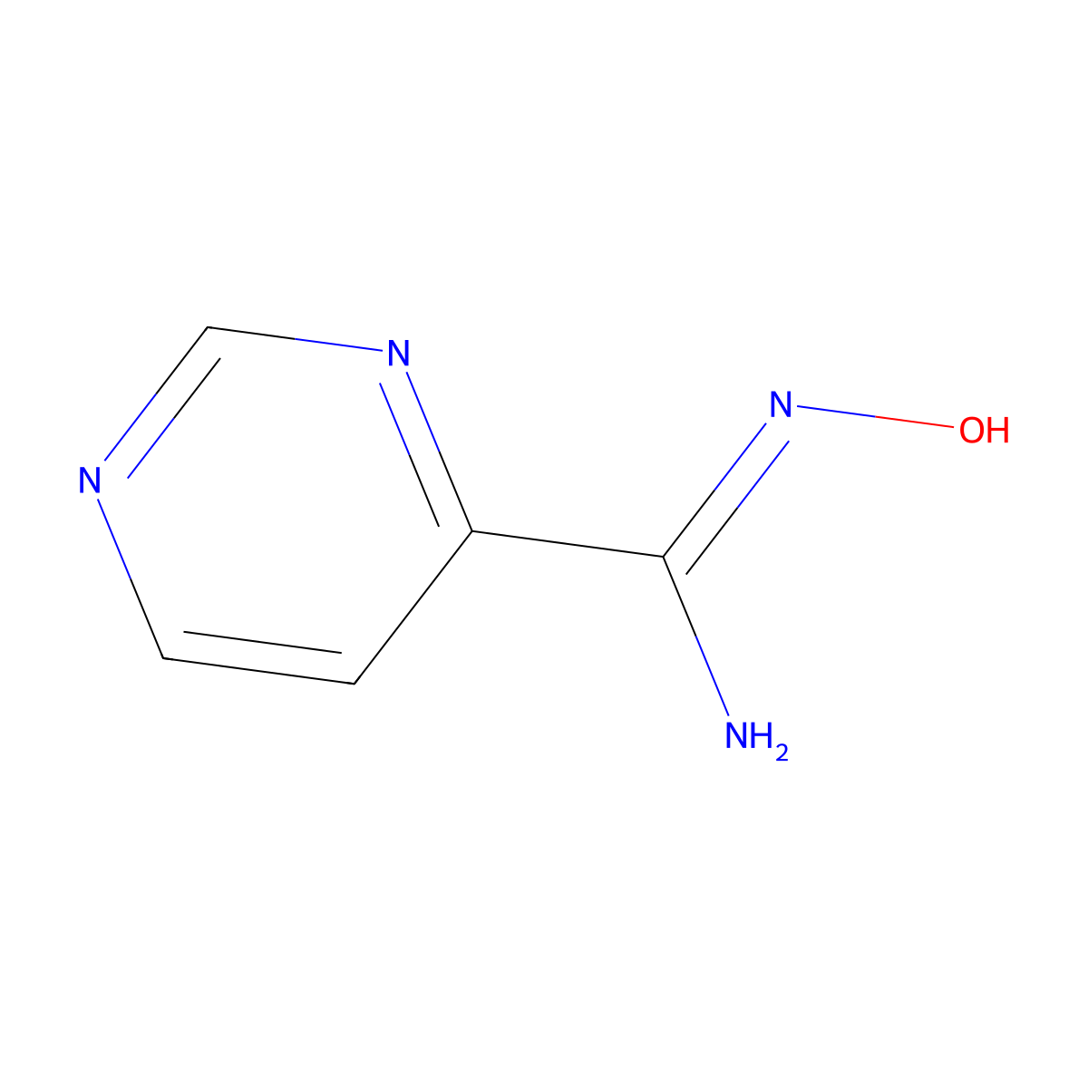 N'-hydroxypyrimidine-4-carboximidamide molecular structure, CAS 51285-11-1