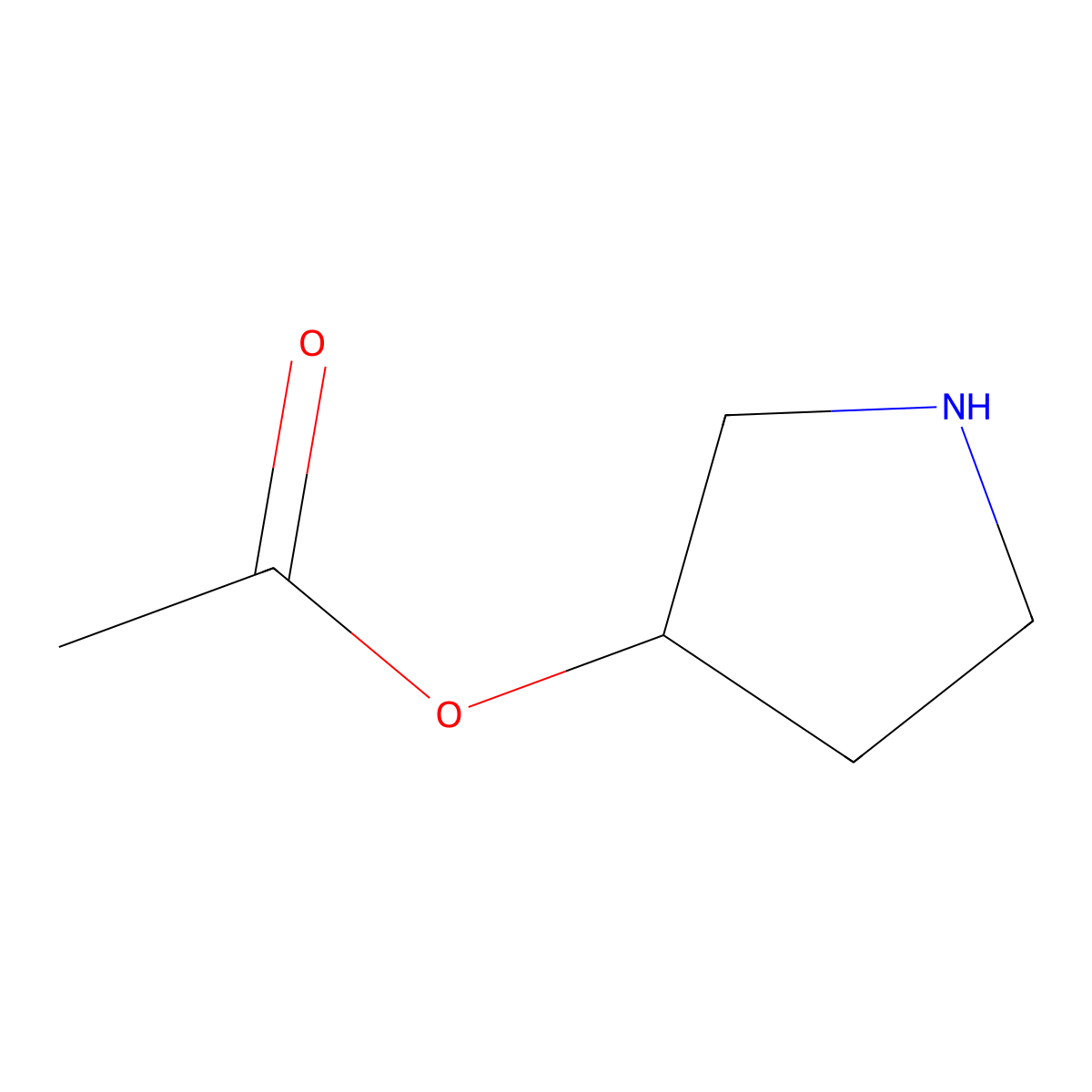 Pyrrolidin-3-yl acetate molecular structure, CAS 51285-22-4