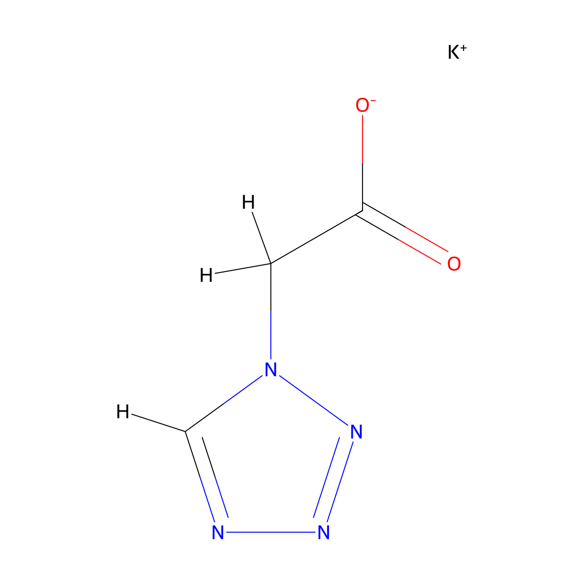 Potassium 1-tetrazolacetate molecular structure, CAS 51286-83-0