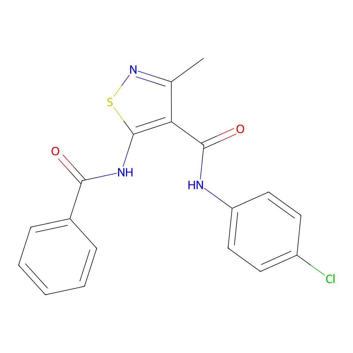 5-(Benzoylamino)-N-(4-chlorophenyl)-3-methyl-4-isothiazolecarboxamide molecular structure, CAS 51287-57-1