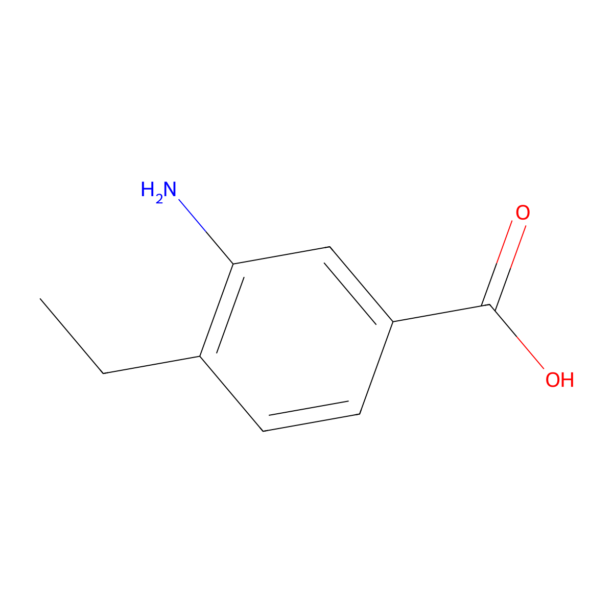 3-Amino-4-ethylbenzoic acid molecular structure, CAS 5129-23-7