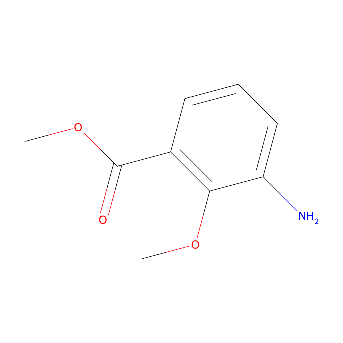 Methyl 3-amino-2-methoxybenzoate molecular structure, CAS 5129-25-9