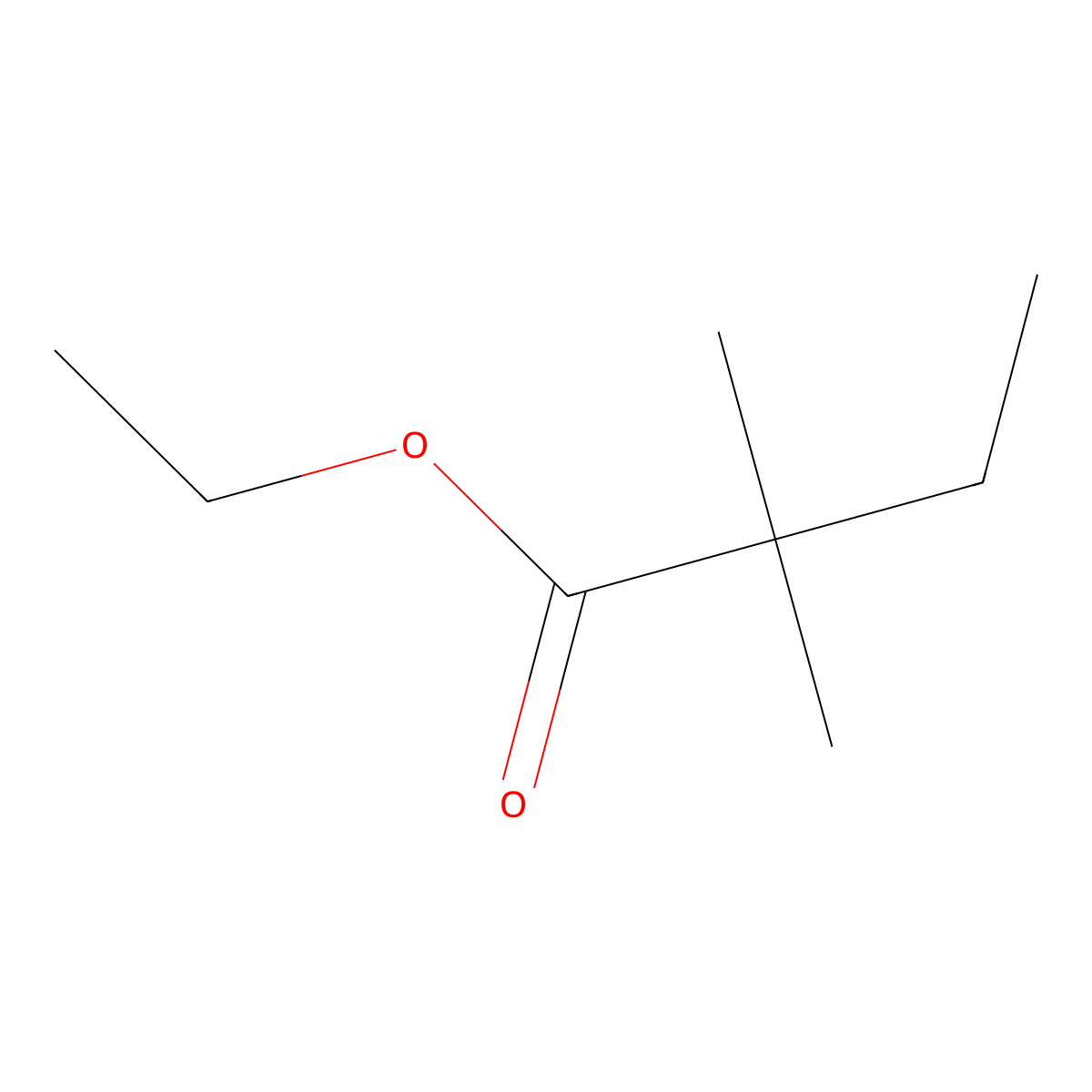 Ethyl 2,2-dimethylbutanoate molecular structure, CAS 5129-40-8