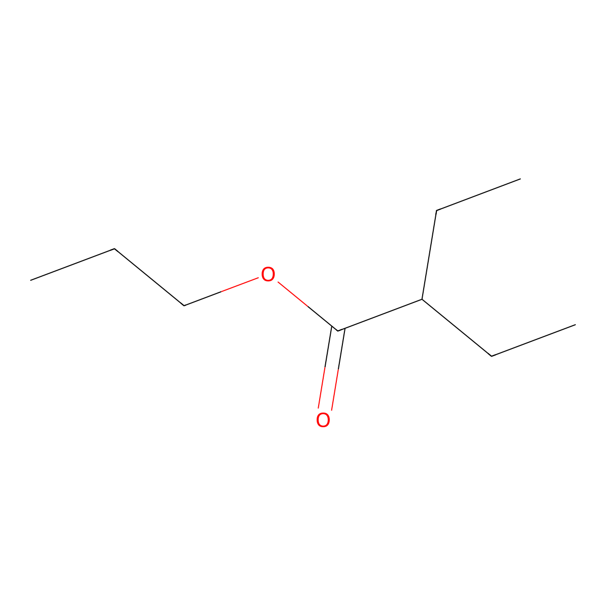 Propyl 2-ethylbutanoate molecular structure, CAS 5129-46-4